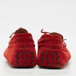 Tod's Dark Red Suede Slip On Loafers Size 42