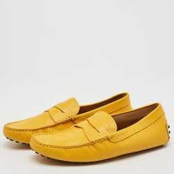 Tod's Yellow Leather Slip On Loafers Size 41.5