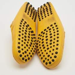 Tod's Yellow Leather Slip On Loafers Size 41.5