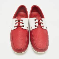 Tod's for Ferrari Two Tone Leather Boat Shoes Size 42