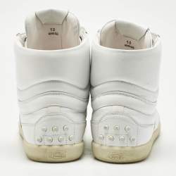 Tod's White Leather High Top Sneakers Size 44.5