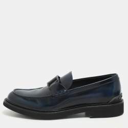 Tod's Blue Patent Leather Loafers Size 44