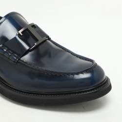 Tod's Blue Patent Leather Loafers Size 44