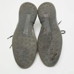 Pre Owned Tod's Black/Blue Leather and Neoprene Nuovo Sneakers Size 43