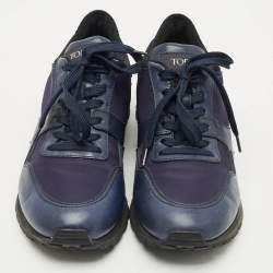 مملوكة مسبقًا حذاء رياضي تودز أربطة نايلون وجلد أسود مقاس 47