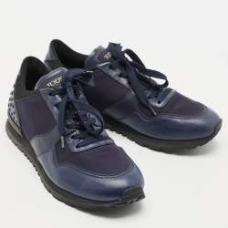 مملوكة مسبقًا حذاء رياضي تودز أربطة نايلون وجلد أسود مقاس 47