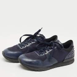 مملوكة مسبقًا حذاء رياضي تودز أربطة نايلون وجلد أسود مقاس 47