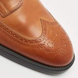 Pre Owned Tod's Brown Brogue Leather Lace Up Derby Size 48