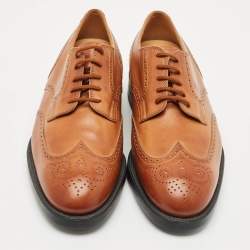 Pre Owned Tod's Brown Brogue Leather Lace Up Derby Size 48