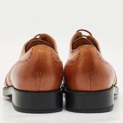 Pre Owned Tod's Brown Brogue Leather Lace Up Derby Size 48