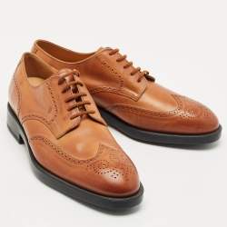 Pre Owned Tod's Brown Brogue Leather Lace Up Derby Size 48