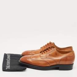 Pre Owned Tod's Brown Brogue Leather Lace Up Derby Size 48