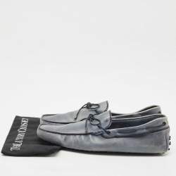 Pre Owned Tods Blue Leather Gommino Driving Loafers Size 48