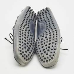 Pre Owned Tods Blue Leather Gommino Driving Loafers Size 48