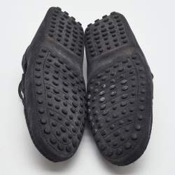 Pre Owned Tod's Midnight Blue Suede Slip On Loafers Size 38.5