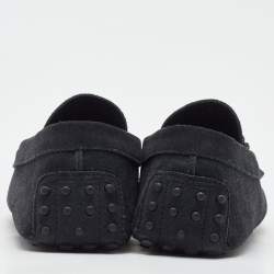 Pre Owned Tod's Midnight Blue Suede Slip On Loafers Size 38.5