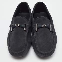 Pre Owned Tod's Midnight Blue Suede Slip On Loafers Size 38.5