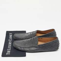 Pre Owned Tod's Two Tone Leather Slip On Driver Loafers Size 44.5