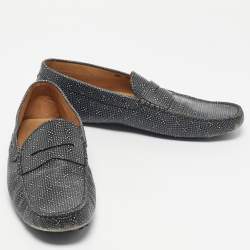 Pre Owned Tod's Two Tone Leather Slip On Driver Loafers Size 44.5