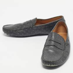 Pre Owned Tod's Two Tone Leather Slip On Driver Loafers Size 44.5