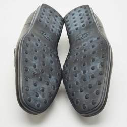 Pre Owned Tod's Black Leather Slip On Loafers Size 42.5