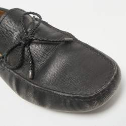Pre Owned Tod's Black Leather Gommino Loafers Size 43