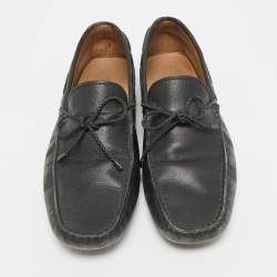Pre Owned Tod's Black Leather Gommino Loafers Size 43