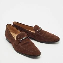 مملوكة مسبقًا حذاء لوفرز تودز بيني سويدي كاكي مقاس 42