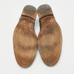 Pre Owned Tod's Green Leather Lace Up Brogues Size 44.5