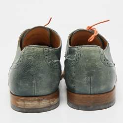 Pre Owned Tod's Green Leather Lace Up Brogues Size 44.5