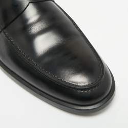 Pre Owned Tod's Black Leather Slip On Penny Loafers Size 45.5