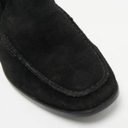 Pre Owned Tod's Black Suede Slip On Loafers Size 42