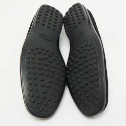 Pre Owned Tod's Black Suede Slip On Loafers Size 42