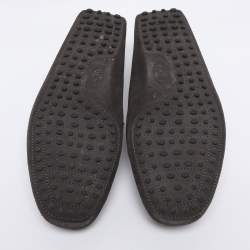 Pre Owned Tod's for Ferrari Grey/Dark Brown Suede Loafers Size 43