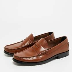 مملوكة مسبقًا حذاء لوفرز تودز سليب أون جلد بني مقاس 42