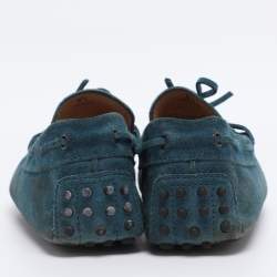 Pre Owned Tod's Blue Suede Gommino Loafers Size 39