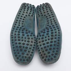 Pre Owned Tod's Blue Suede Gommino Loafers Size 39