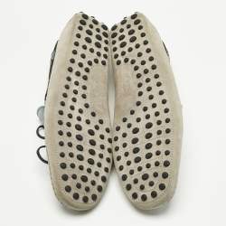 Pre Owned Tod's Tricolor Crocodile Leather and Suede Loafers Size 44.5