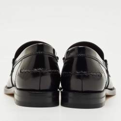 Pre Owned Tod's Black Leather Penny Slip On Loafers Size 42