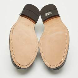 Pre Owned Tod's Black Leather Penny Slip On Loafers Size 42