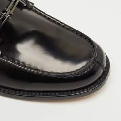 Pre Owned Tod's Black Leather Penny Slip On Loafers Size 42