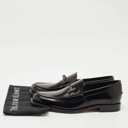 Pre Owned Tod's Black Leather Penny Slip On Loafers Size 42