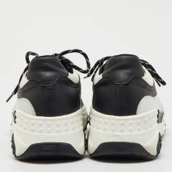 Pre Owned Tod's Black/White Mesh and Leather Active Sportivo 57b Chunky Sneakers Size 42