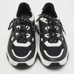 Pre Owned Tod's Black/White Mesh and Leather Active Sportivo 57b Chunky Sneakers Size 42