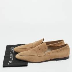 Pre Owned Tod's Brown Suede Slip On Penny Loafers Size 45.5