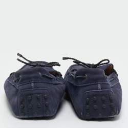 Pre Owned Tod's Navy Blue Suede Gommino Loafers Size 43