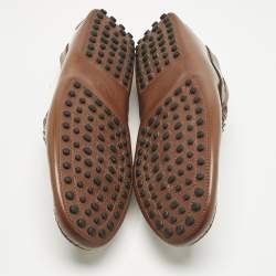 مملوكة مسبقًا Tod's Brown Leather Gommino Loafers Size 39.5