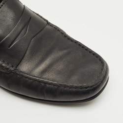 مملوكة مسبقًا Tod's Black Leather Slip On Loafers Size 41.5