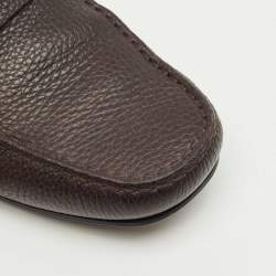 Pre Owned حذاء لوفرز تودز بجلد بني داكن بتصميم بيت سليب أون مقاس 41.5