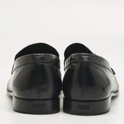 مملوكة مسبقًا حذاء لوفرز تودز بلاك جلد سليب أون بيني مقاس 44.5